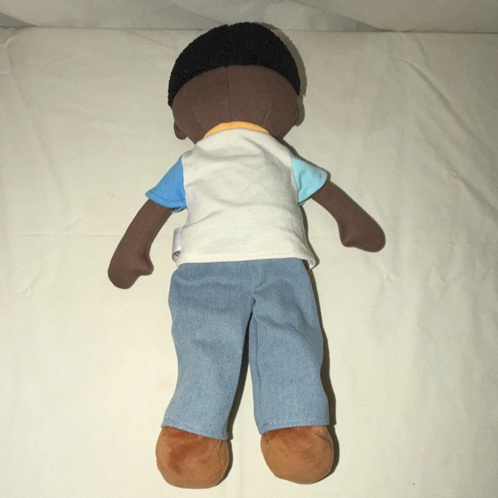 GiggleScape Boy Plush Doll Soft Brown Blue/White Shirt Jeans MPN F428605 2025